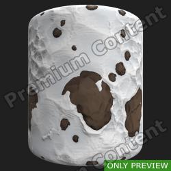 PBR substance material of ground snowy stones created in substance designer for graphic designers and game developers